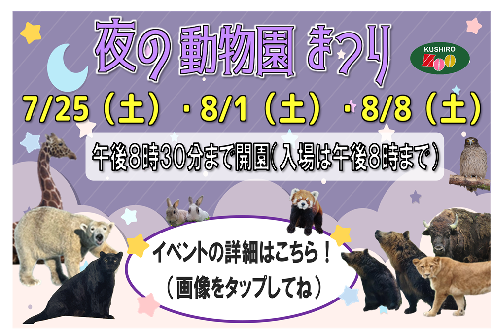 夜の動物園まつりを開催します!