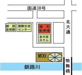 釧路錦町駐車場周辺地図