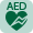 アイコン：AED（自動体外式除細動器）