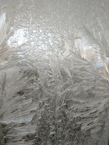 写真：凍った窓ガラス