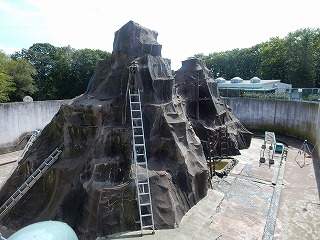 写真：サル山の修繕