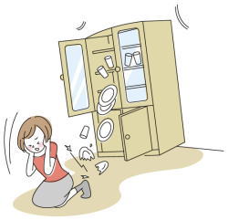 イラスト：家具や家電の危険性のイメージ