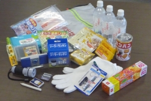 写真：非常持ち出し品の例