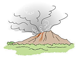 火山噴火のイラスト