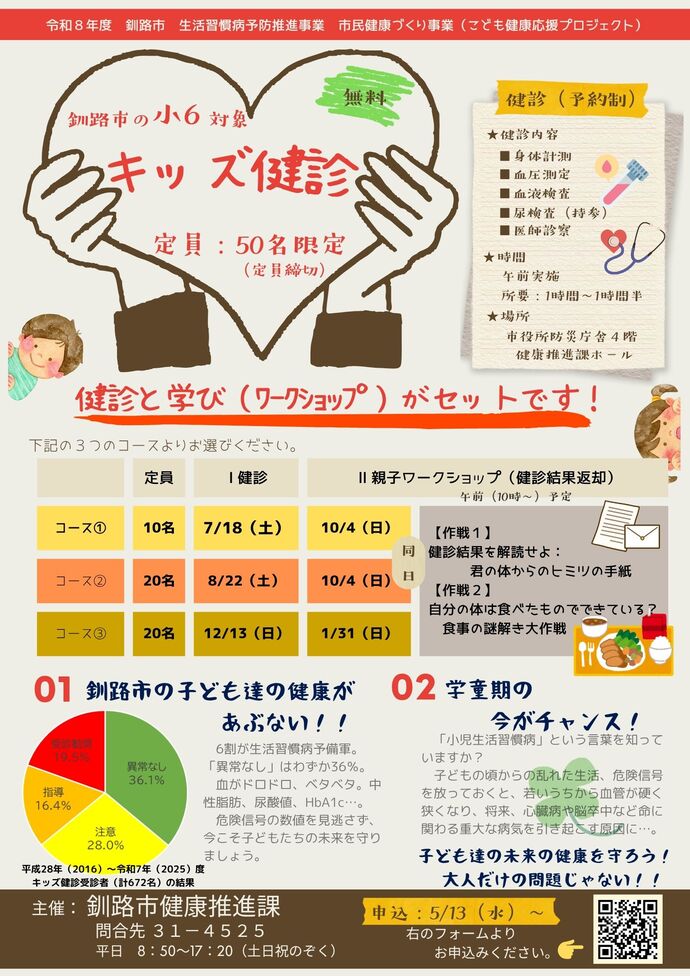 キッズ健診のチラシ