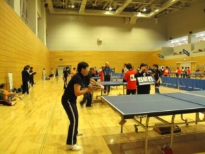 写真：釧地協交流卓球大会の様子