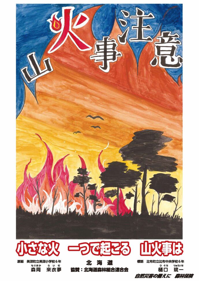 写真：山火事注意のポスター