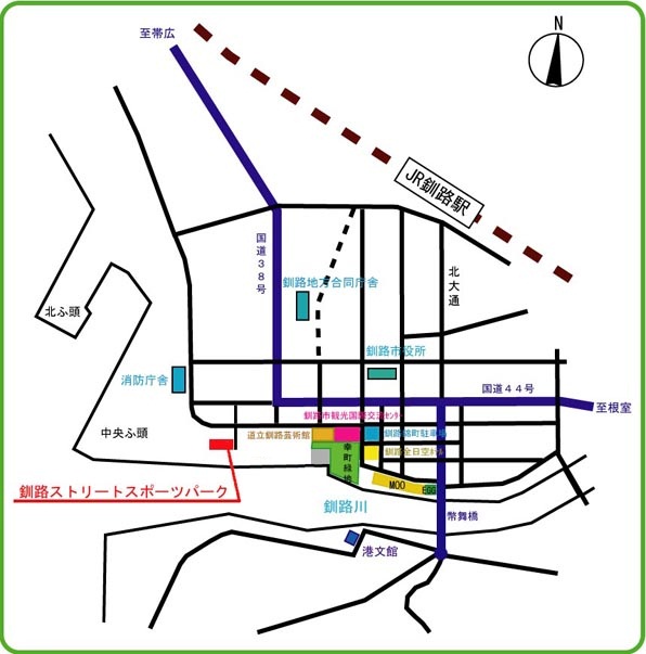 地図：釧路ストリートスポーツパーク