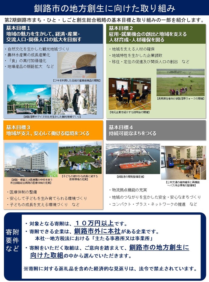 写真：釧路市企業版ふるさと納税パンフレット
