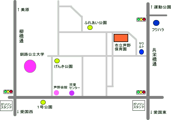 芦野保育園の周辺地図