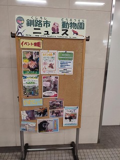 写真：釧路市動物園ニュース看板