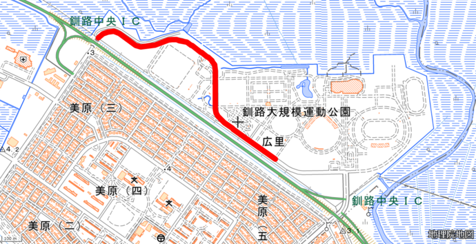 大規模運動公園冬季車両通行止め区域