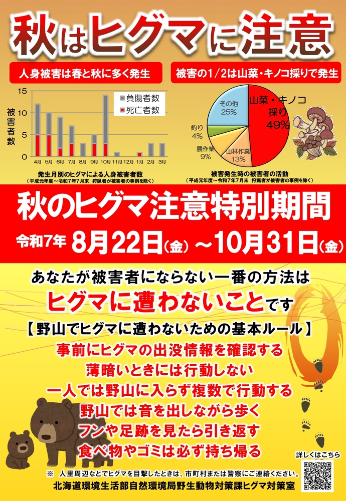 秋のヒグマ注意特別期間