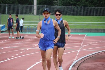 男子35km・20kmに出場する丸尾選手(愛知製鋼)と男子35km競歩補欠の髙橋選手(ADワークスG)