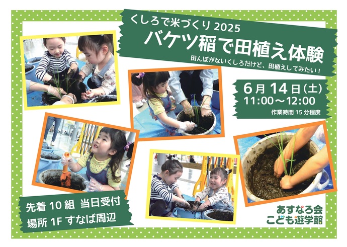 バケツ稲で田植え体験