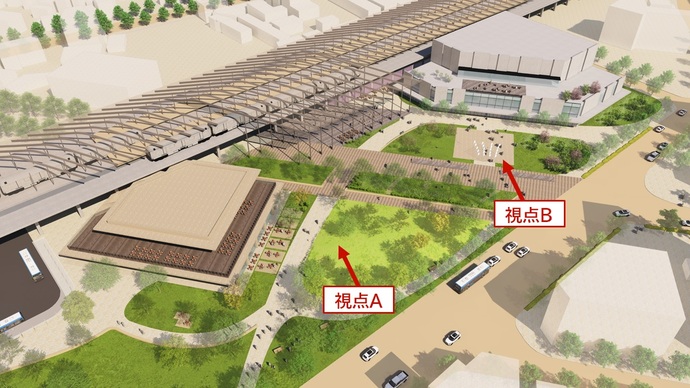 作成したアイレベルスケッチの視点のイメージ