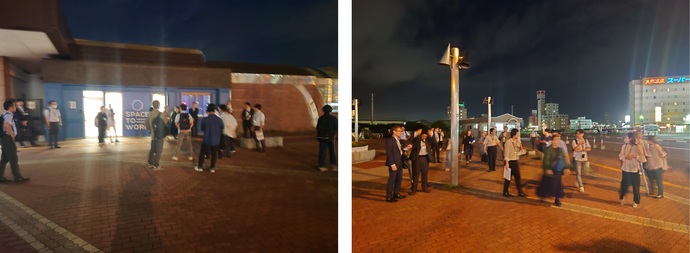 社会実験会場の視察の様子