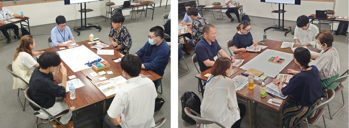 写真　班ごとのワークショップの実施状況1