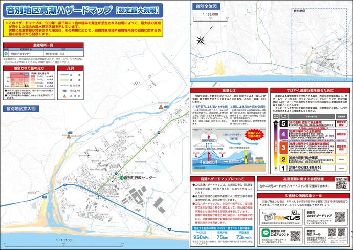 音別地区高潮ハザードマップ
