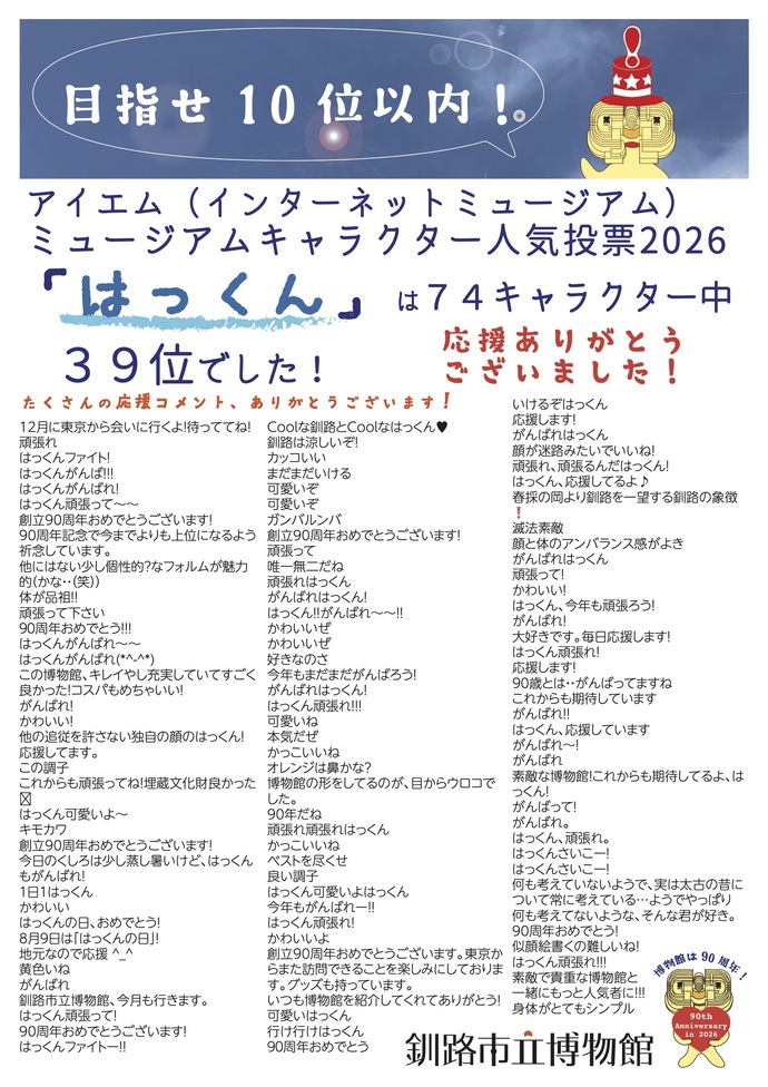 アワード結果・応援メッセージ
